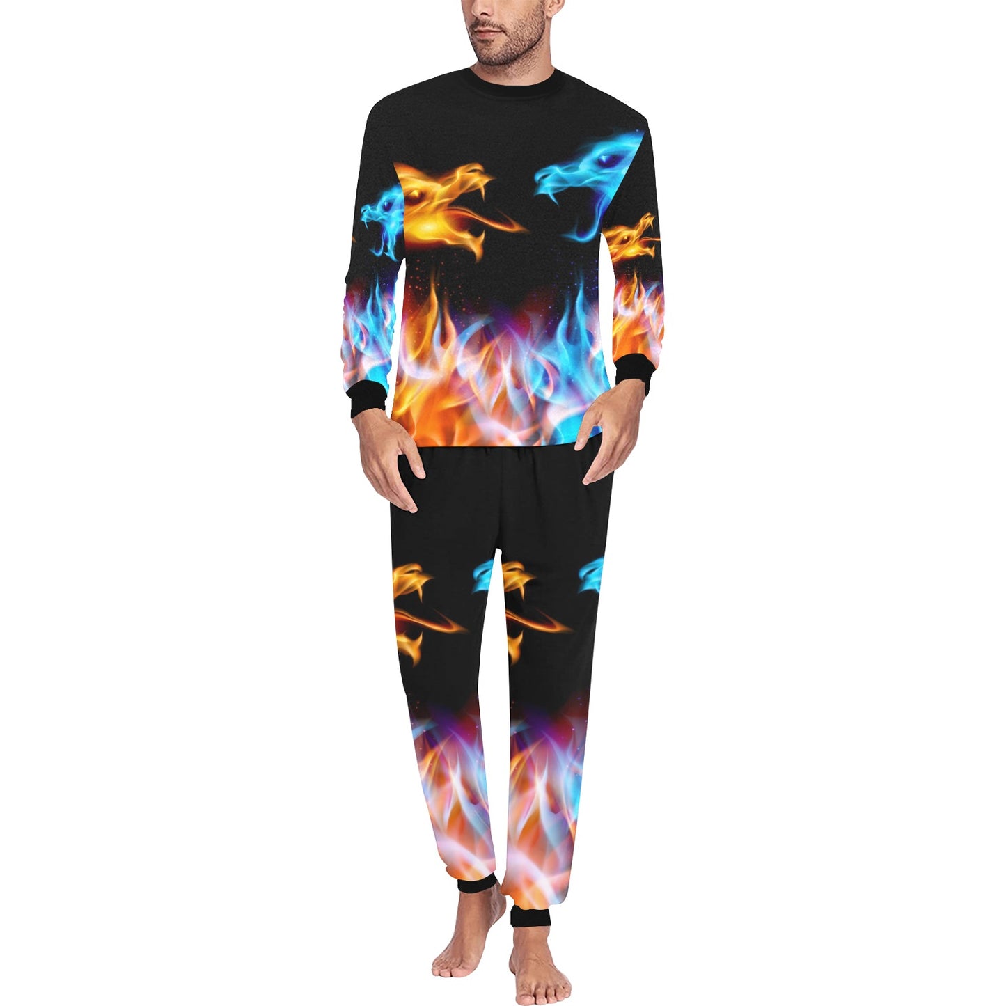 Dragons Print Lounge Wear Pajama Set
