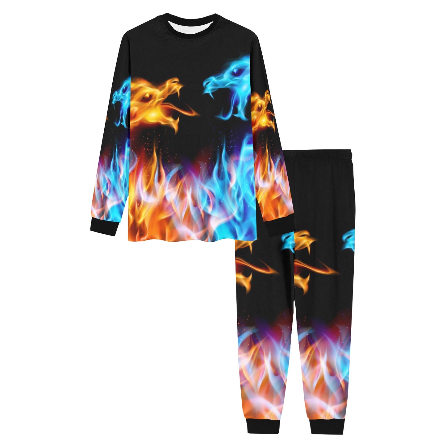 Dragons Print Lounge Wear Pajama Set