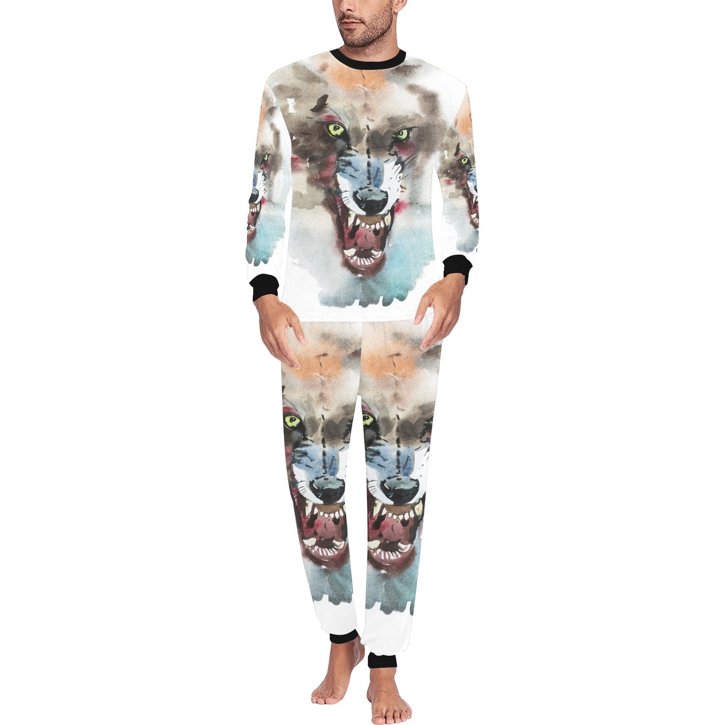 Angry Wolf Lounge Wear Pajama Set