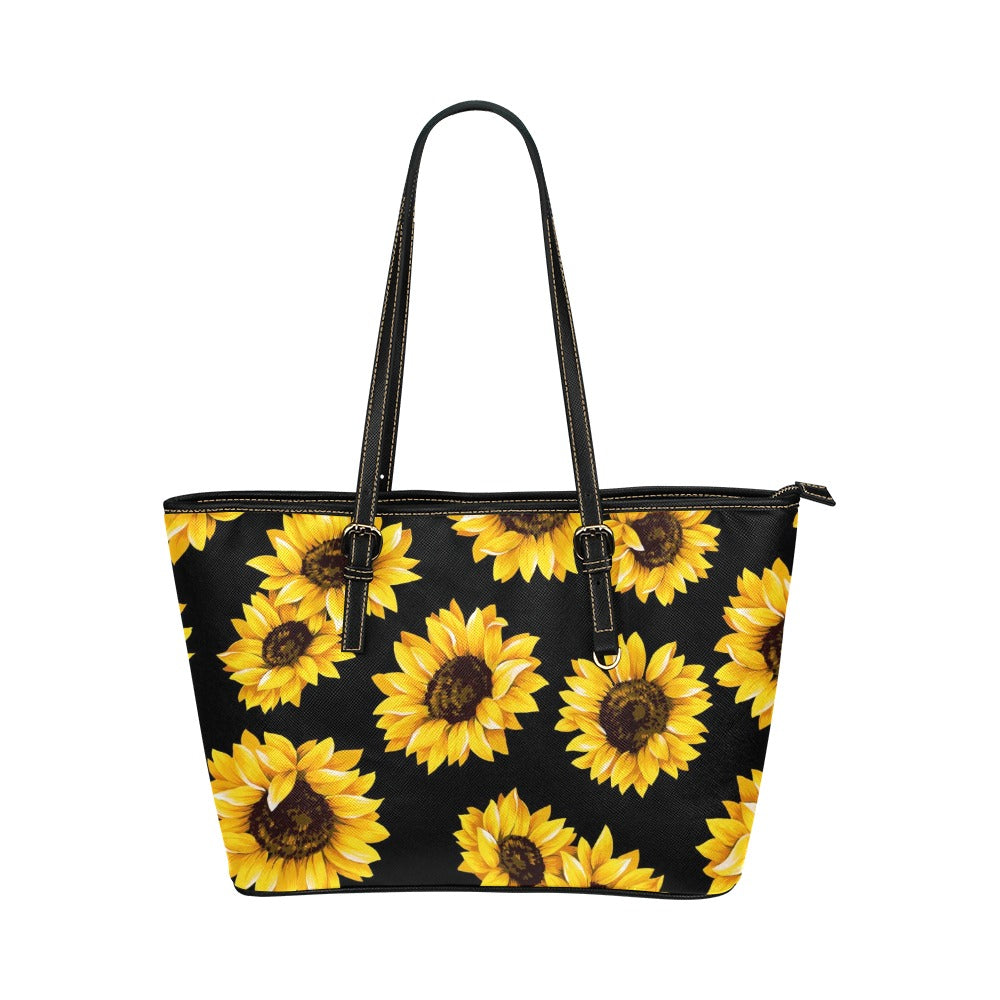 Sunflower Leather Tote Bag/Large