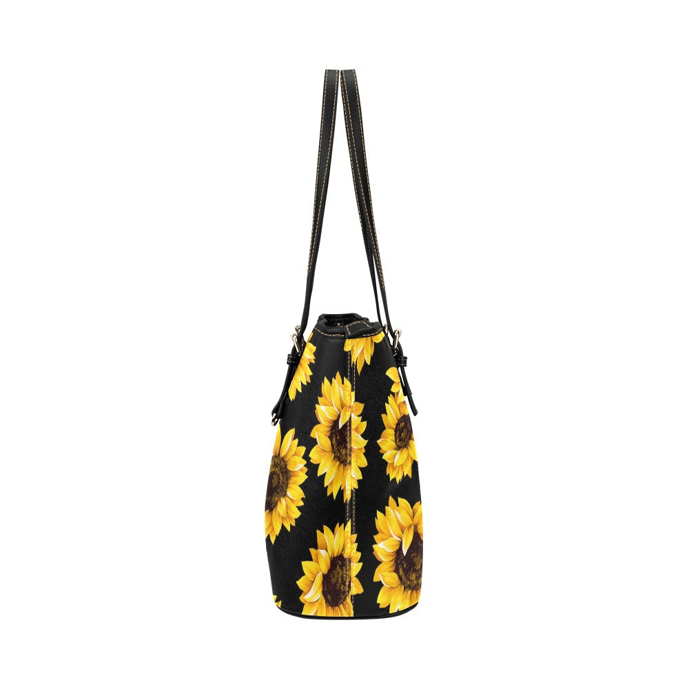 Sunflower Leather Tote Bag/Large