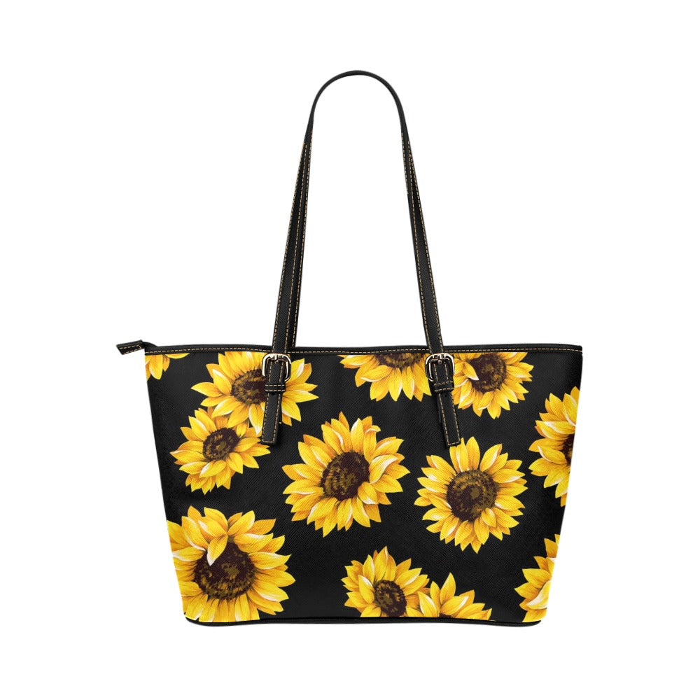 Sunflower Leather Tote Bag/Large