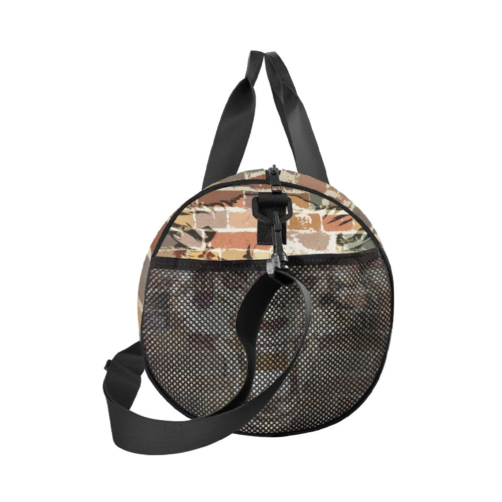 Duffle Bag Wolf on Brick Pattern