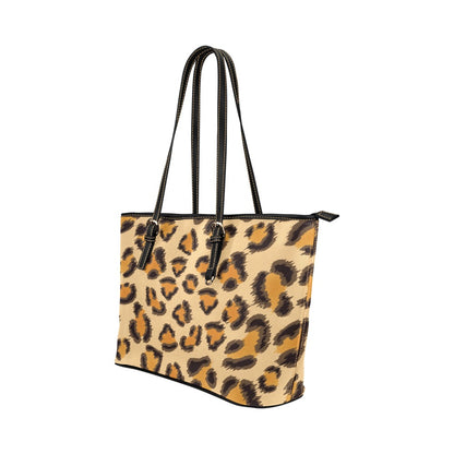 Leopard Vegan Leather Tote Bag