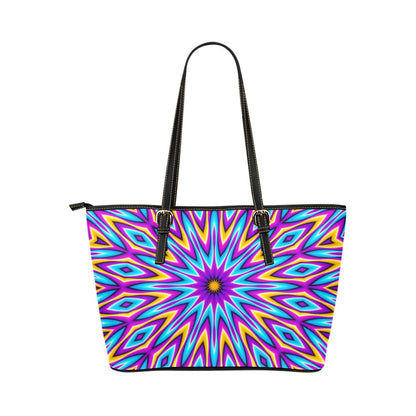 0ptical Illusion of Movement Vegan Leather Tote Bag