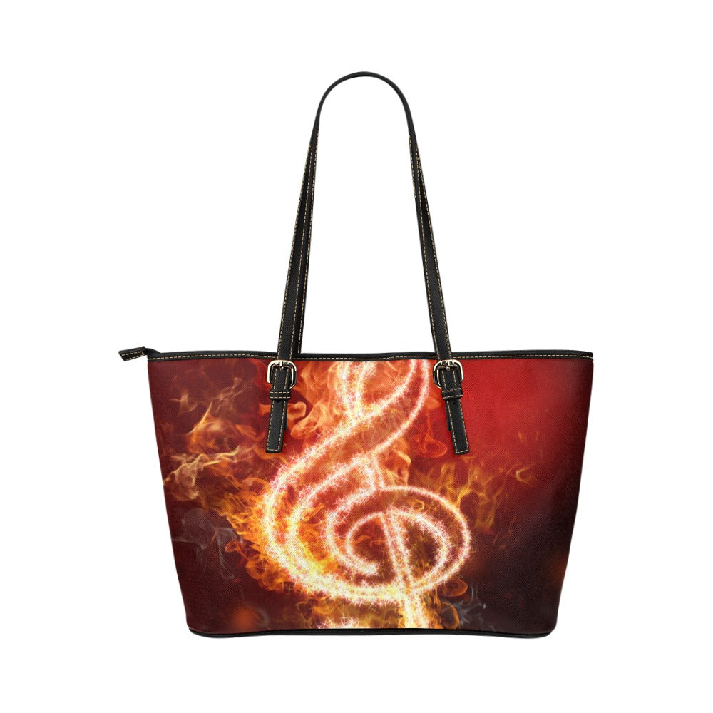 Musical Symbol Vegan Leather Tote Bag