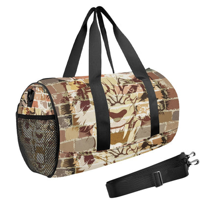 Duffle Bag Wolf on Brick Pattern