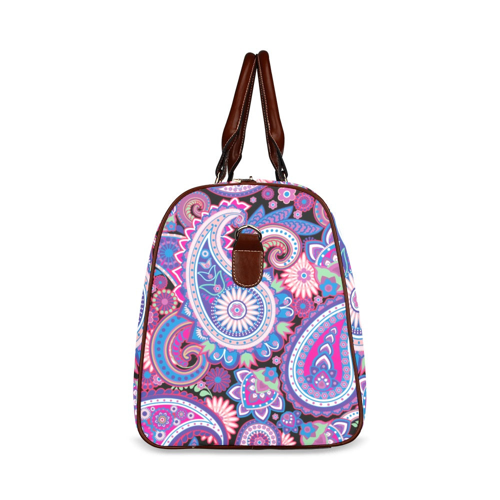 Pink Pasley Waterproof Travel Bag