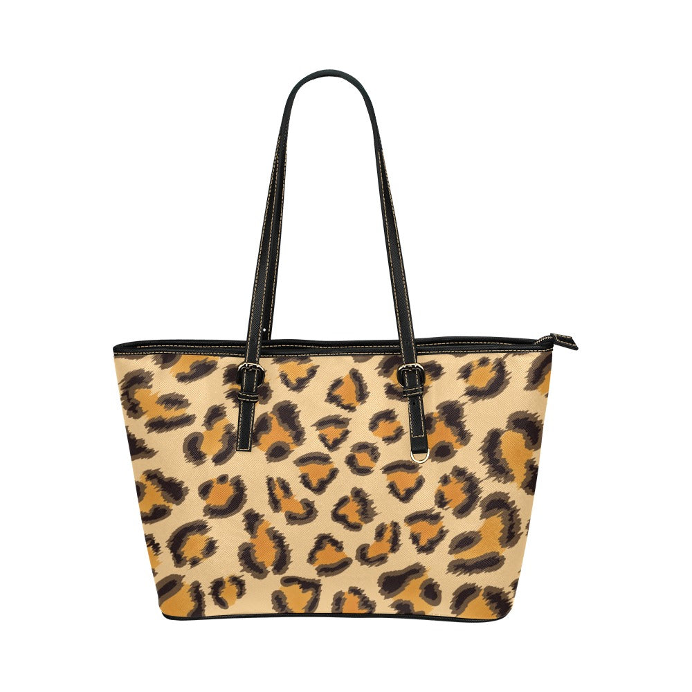 Leopard Vegan Leather Tote Bag