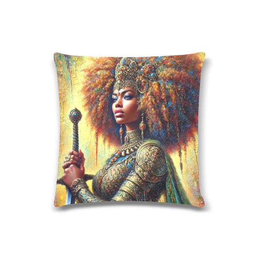 Queen Zahira Custom Zippered Pillow Case 16"x16"(Twin Sides)