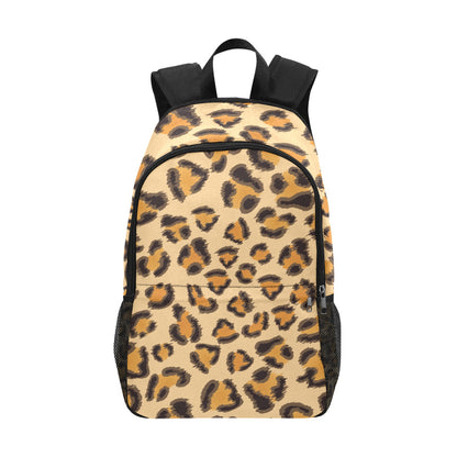 Leopard Pattern Backpack with Side Mesh Pockets