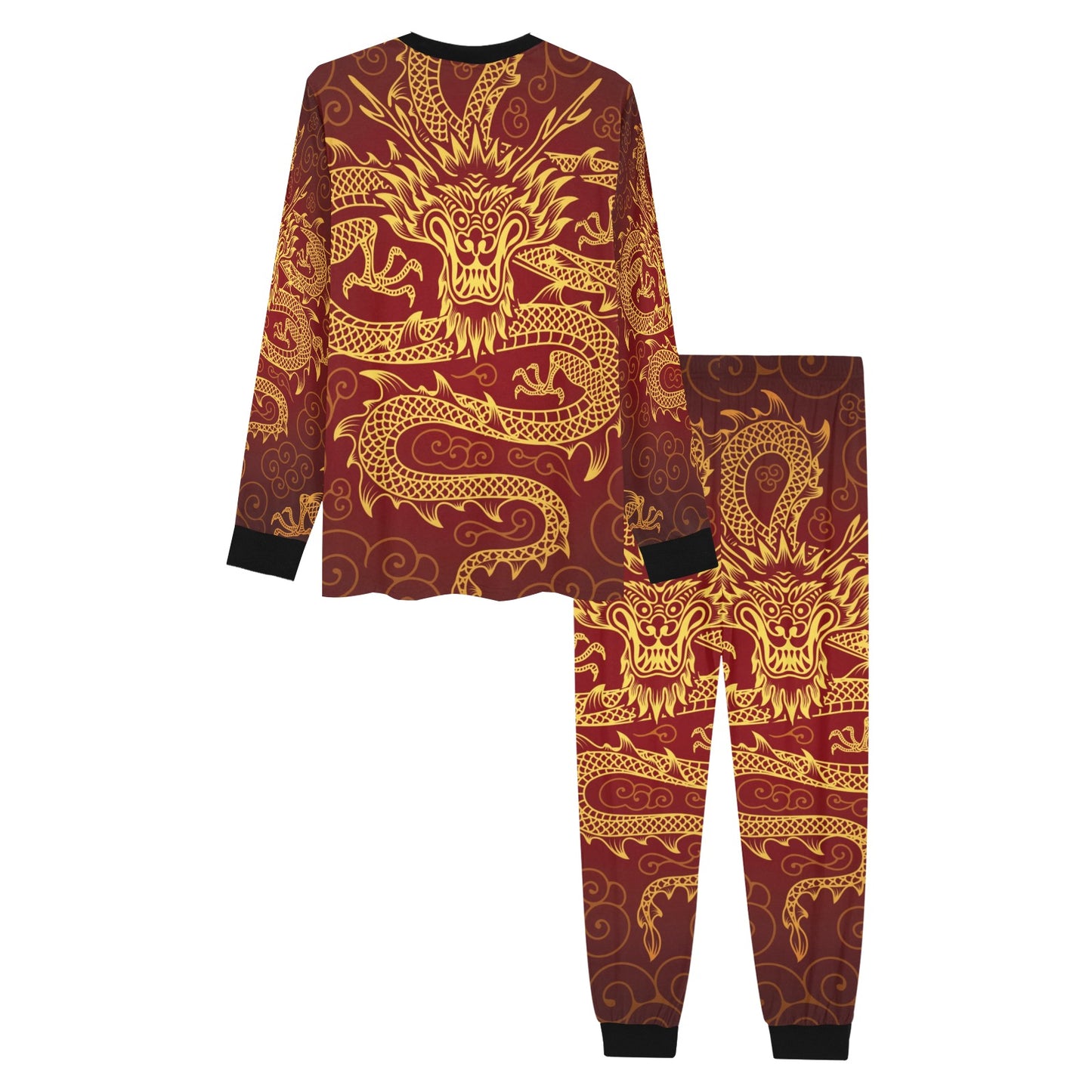 Dragon Print Lounge Wear Pajama Set