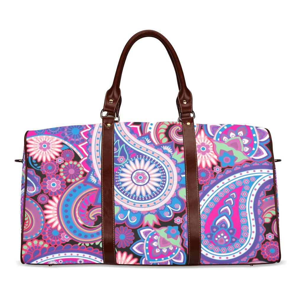 Pink Pasley Waterproof Travel Bag