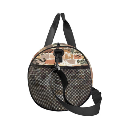 Duffle Bag Wolf on Brick Pattern