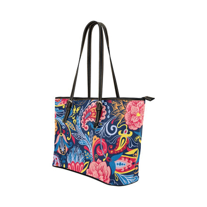 Vector Paisley Leather Tote Bag