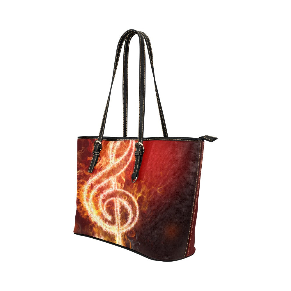 Musical Symbol Vegan Leather Tote Bag