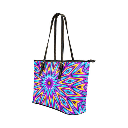 0ptical Illusion of Movement Vegan Leather Tote Bag