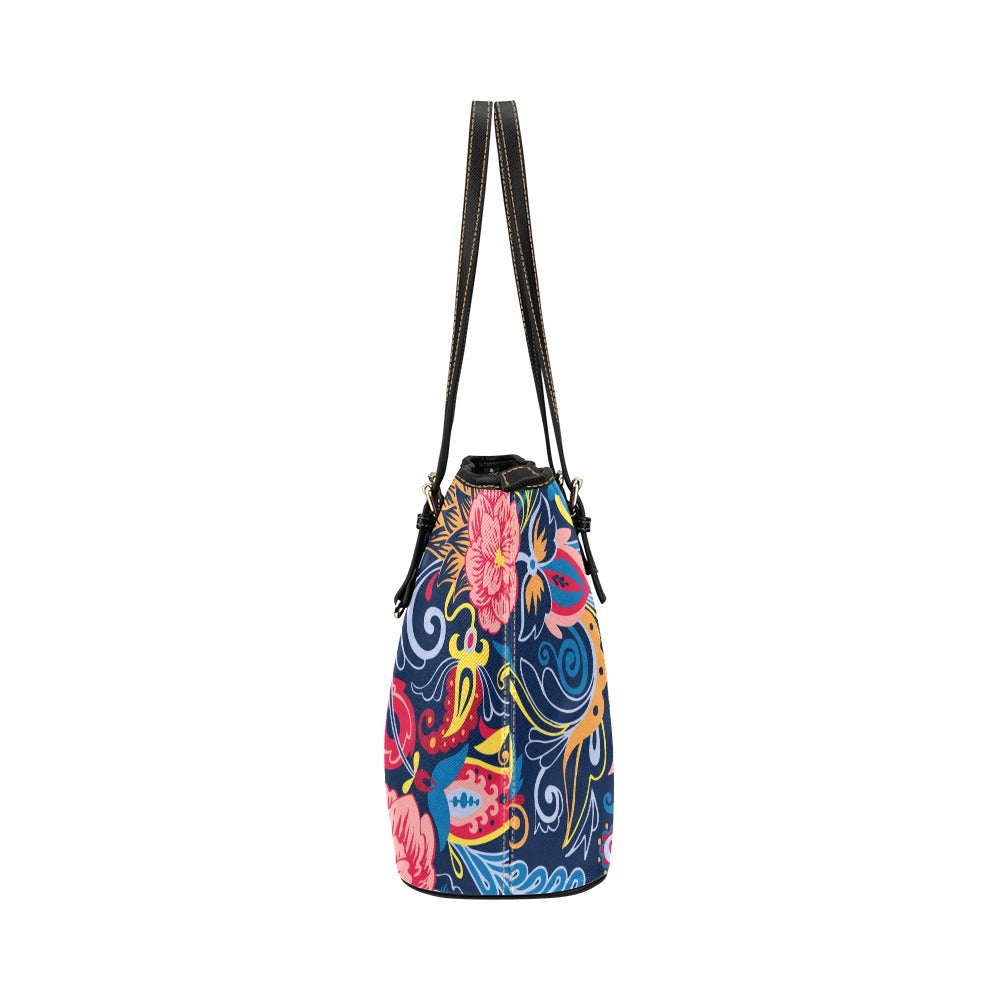 Vector Paisley Leather Tote Bag