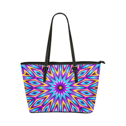 0ptical Illusion of Movement Vegan Leather Tote Bag