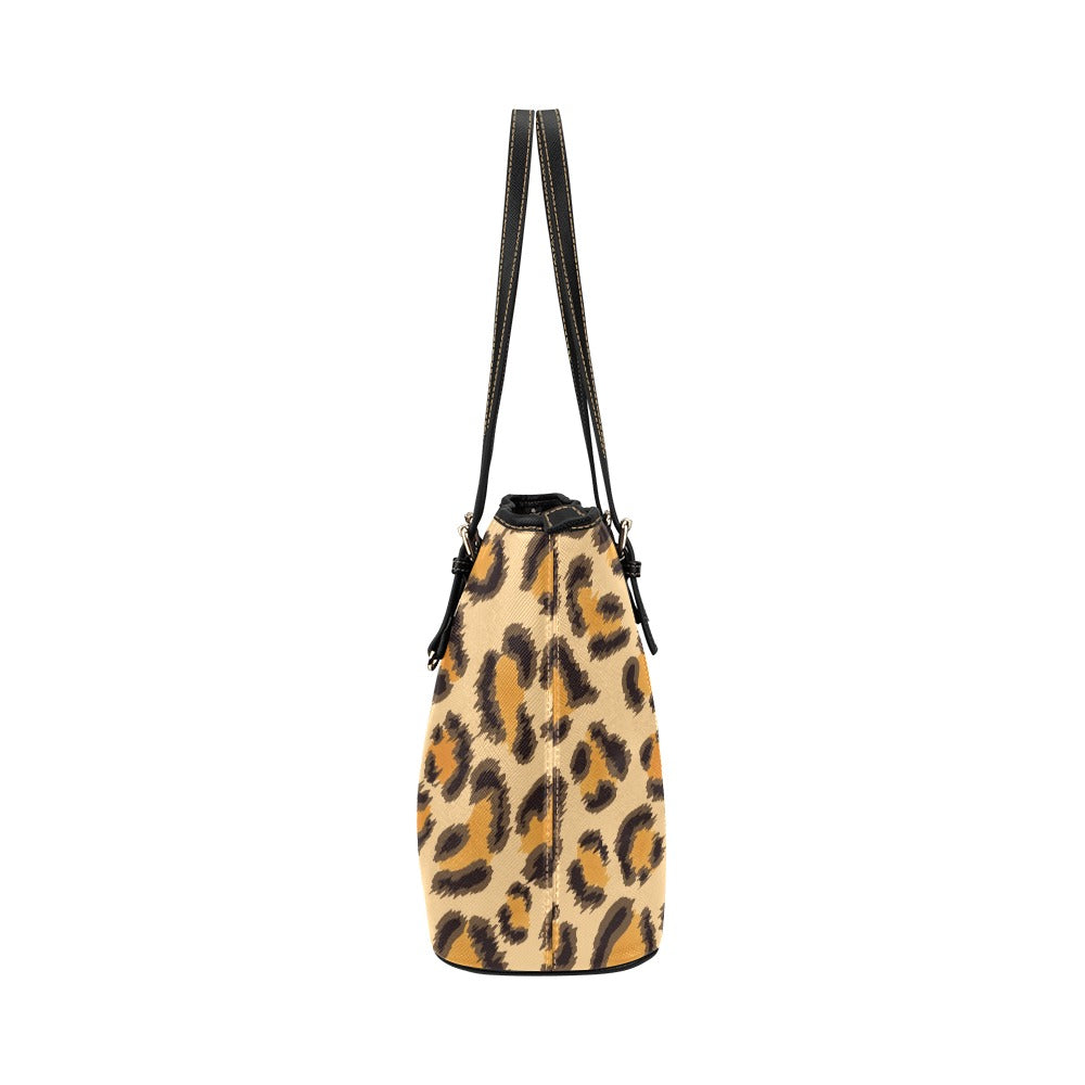 Leopard Vegan Leather Tote Bag