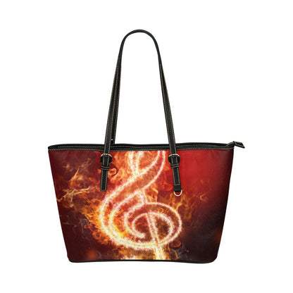 Musical Symbol Vegan Leather Tote Bag